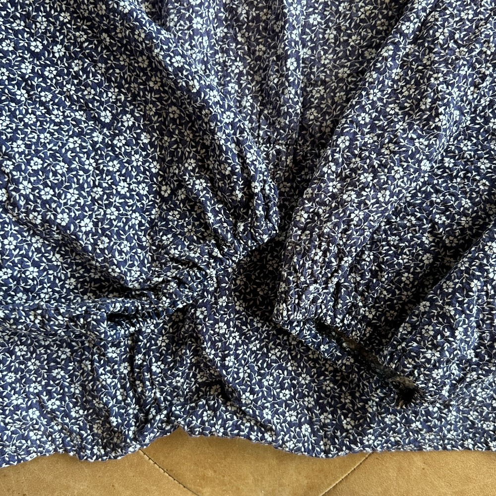 Vintage 70s 80s Prairie Peasant Blouse Romantic Floral Lace Cottagecore Boho S M - Picture 5 of 10